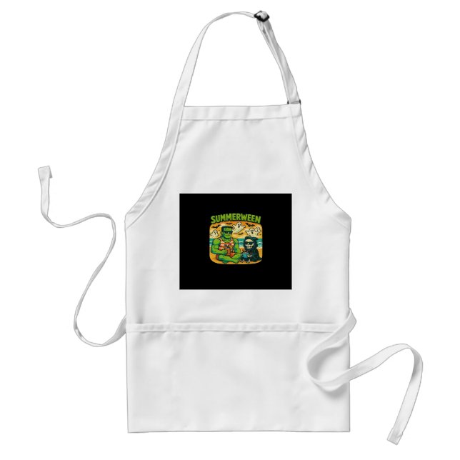 Beachside Boogeymen - Retro Summerween Vibes Class Adult Apron (Front)