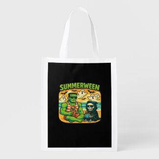 Beachside Boogeymen - Retro Summerween Vibes Class Grocery Bag