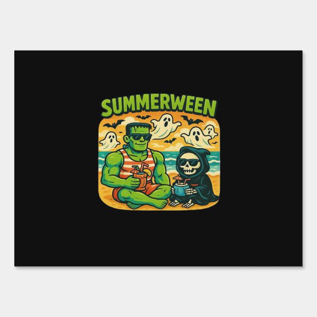 Beachside Boogeymen - Retro Summerween Vibes Class Sign (Front)
