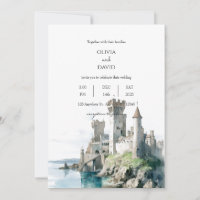 Beachside Coastal Landscape Castle Ruins Wedding