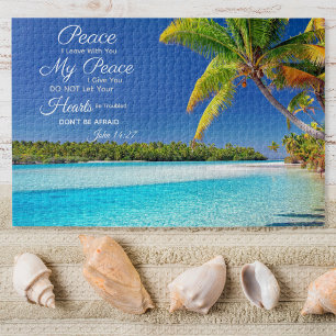 Beachside Cook Island - John 14:27 Bible Verse Jigsaw Puzzle