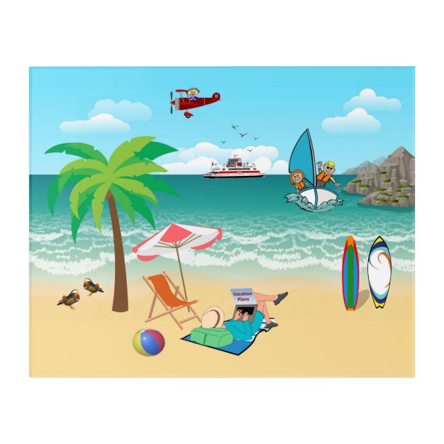 Beachside Fun Acrylic Print (Front)