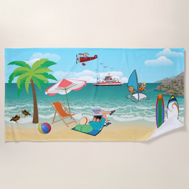 Beachside Fun Beach Towel (Front)