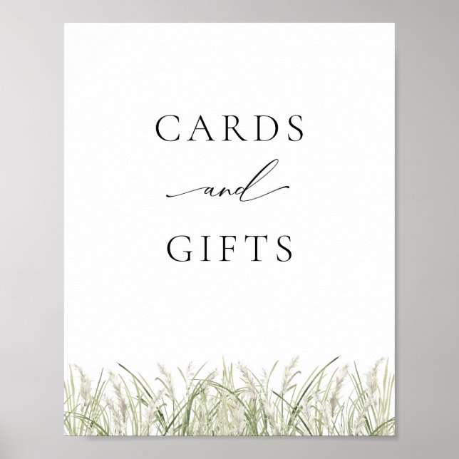 Beachside Pampas Grass Cards and Gifts Poster (Front)