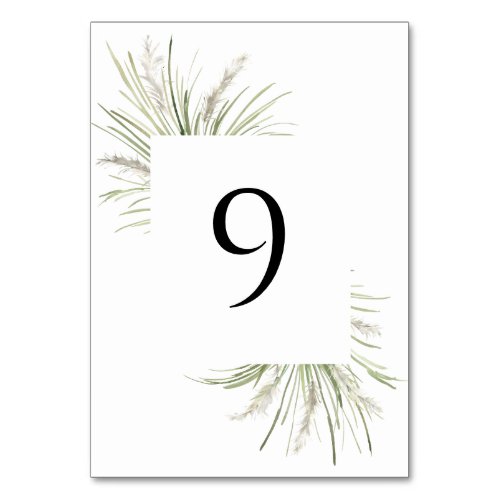 Beachside Pampas Grass Frame Table Number