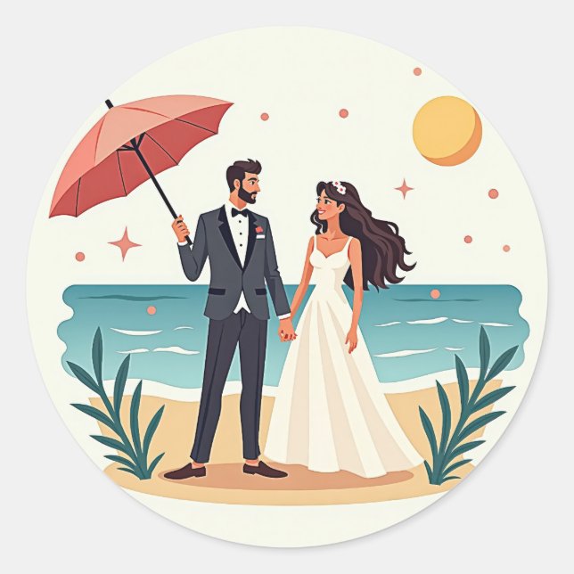 Beachside Romance Sticker (Front)