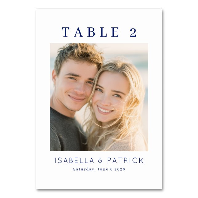 Beachside Romance Table Card (Front)