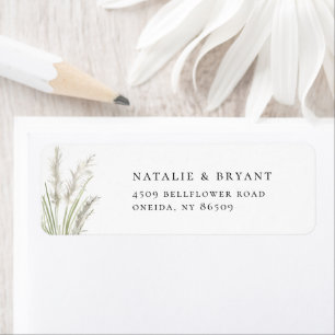 Beachside Watercolor Pampas Grass Address Label