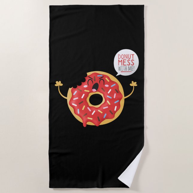 Beachtowel Skater Boys Cool Donut Mess With Me Beach Towel (Front)