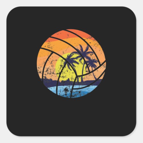 Beachvolleyball Profi Team Spieler Sand Square Sticker