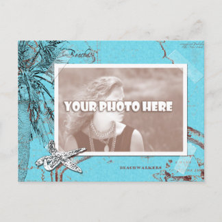 Beachwalker Collage - Turquoise Postcard