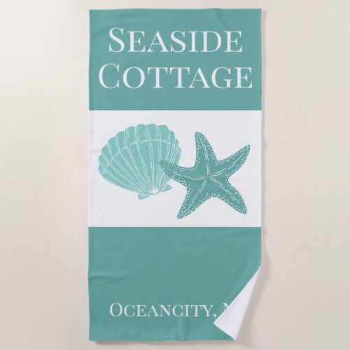 Beachy Airbnb Vacation Rental Shells Beach Towel