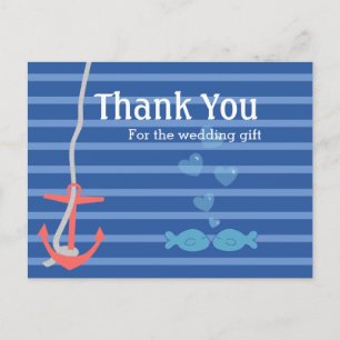 Beachy Anchor Thank You Postcard