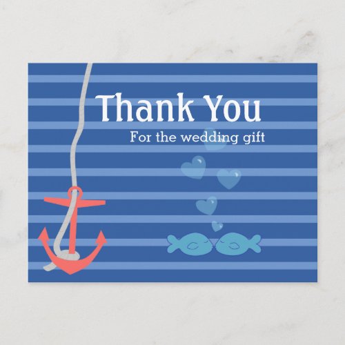 Beachy Anchor Thank You Postcard