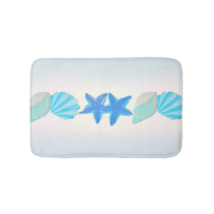 Beachy, artful starfish bath mat