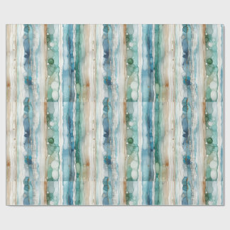 Beachy, artsy abstract ink stripes wrapping paper