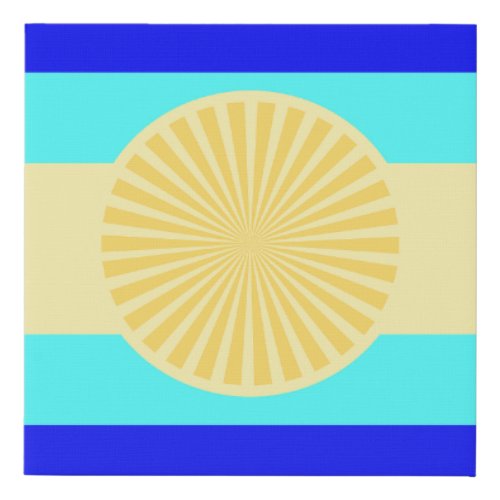 Beachy Bliss Ocean Blues and Sunny Hues_Stripes Faux Canvas Print