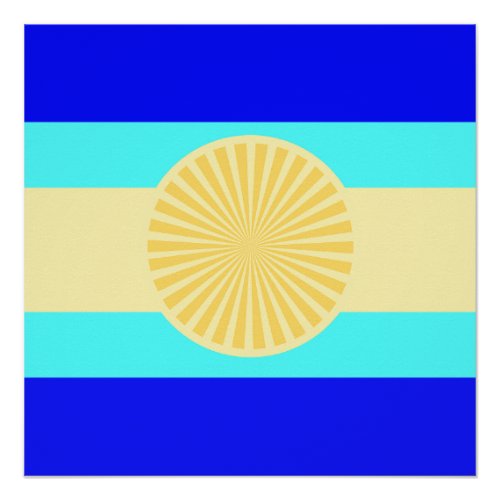 Beachy Bliss Ocean Blues and Sunny Hues_Stripes Poster