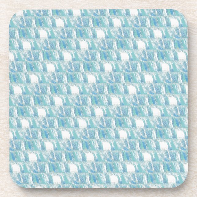 Beachy Blue Checks Coaster (Front)