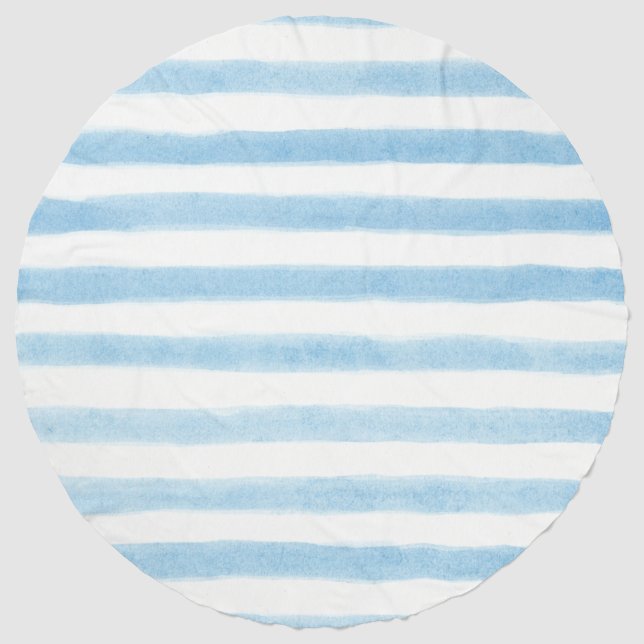 Beachy Blue Stripe Beach Towel (Front)