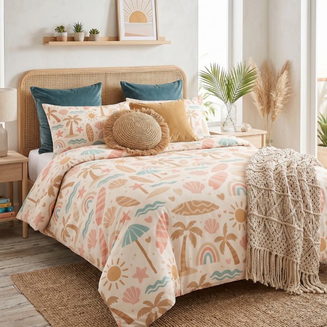 beachy boho cutie duvet cover (surfing beach boho vibes)