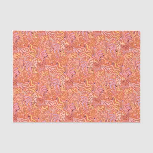 Beachy Boho Seagrass Orange Tissue Paper (Front)