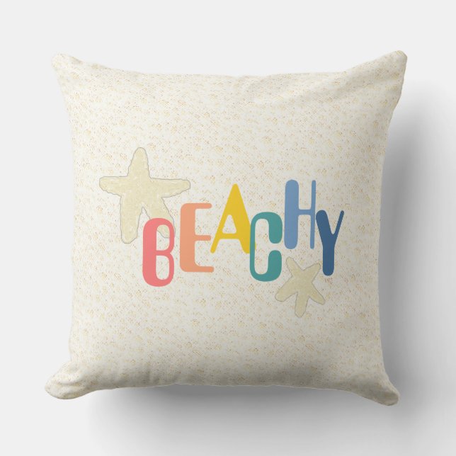 Beachy (bright) outdoor pillow (Front)