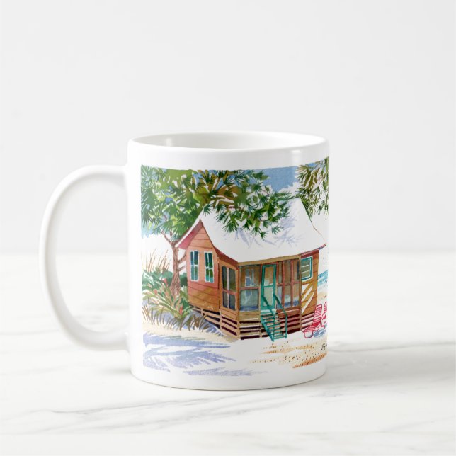 Beachy Brown Cottage Fort Myers Beach Mug (Left)