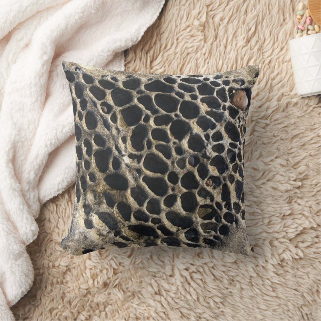 Beachy Bubbly Rocks  Throw Pillow (Blanket)