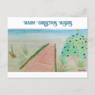 Beachy Christmas Holiday Postcard