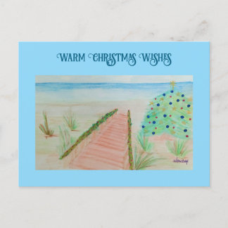 Beachy Christmas Holiday Postcard