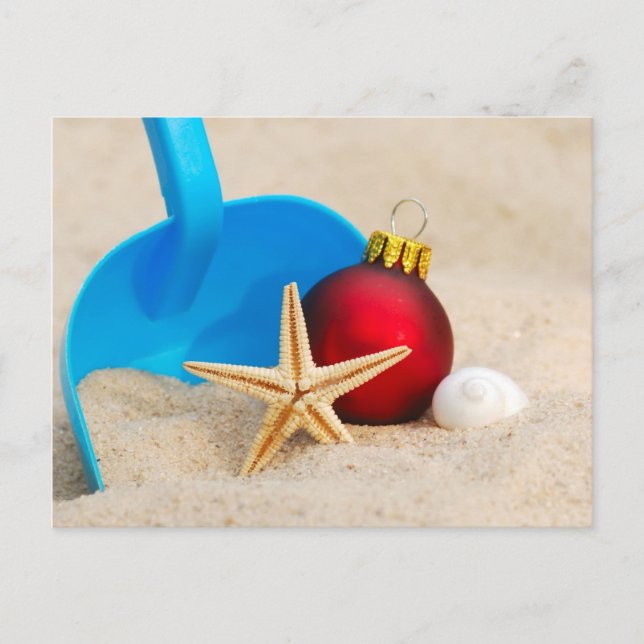 Beachy Christmas Holiday Postcard (Front)
