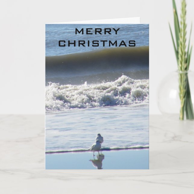 BEACHY CHRISTMAS WISHES HOLIDAY CARD (Front)