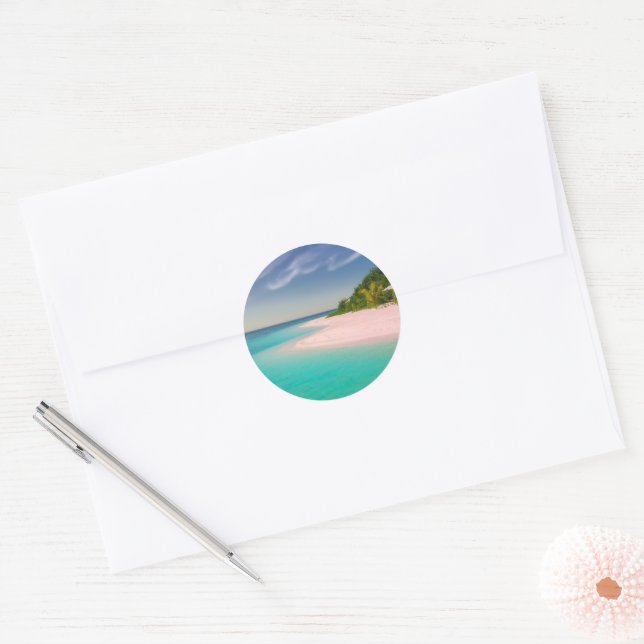 beachy  classic round sticker (Envelope)