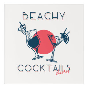 Beachy Cocktails Cheers Party Art