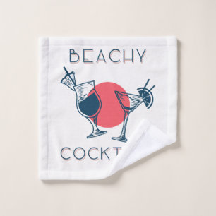 Beachy Cocktails Cheers Party Art Wash Cloth
