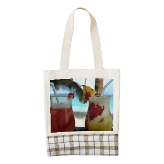 Beachy Cocktails Zazzle HEART Tote Bag