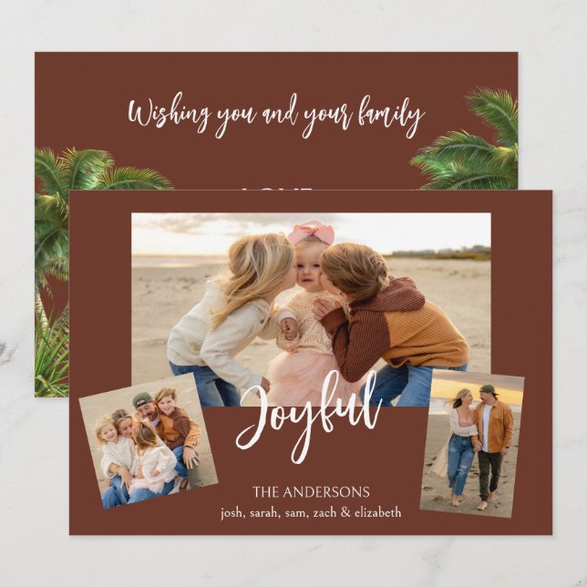 Beachy Collage Photo II Holiday Card (Front/Back)