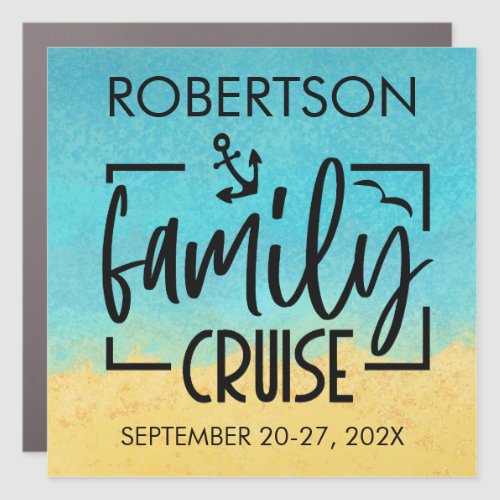 Beachy Family Cruise Door Decoration Car Magnet