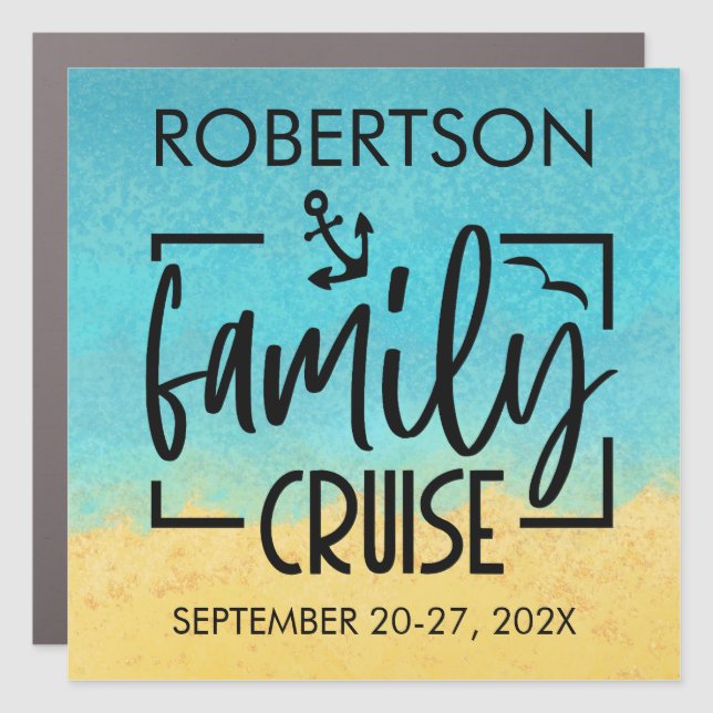 Beachy Family Cruise Door Decoration Car Magnet (Front)