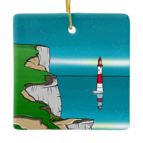 Beachy Head lighthouse and Cliff Top Ceramic Ornament