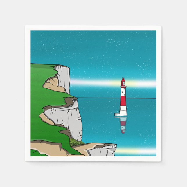 Beachy Head lighthouse and Cliff Top Napkins (Front)