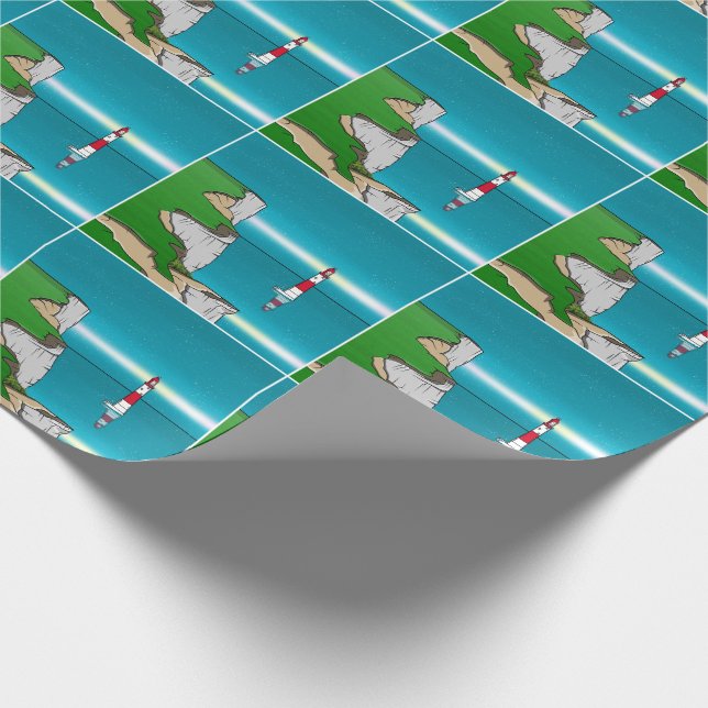 Beachy Head lighthouse and Cliff Top Wrapping Paper (Corner)