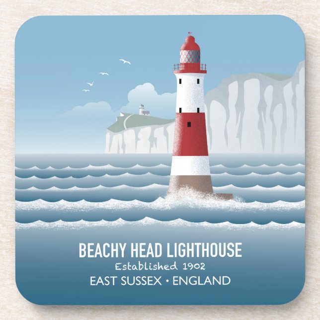 Beachy Head Lighthouse Beverage Coaster (Front)