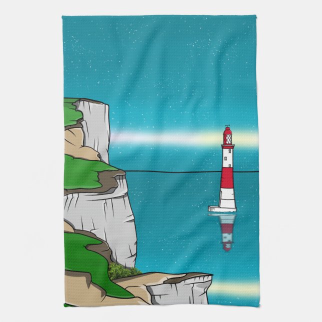 Beachy Head lighthouse English Channel Kitchen Towel (Vertical)