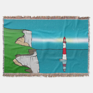 Beachy Head lighthouse English Channel Throw Blanket