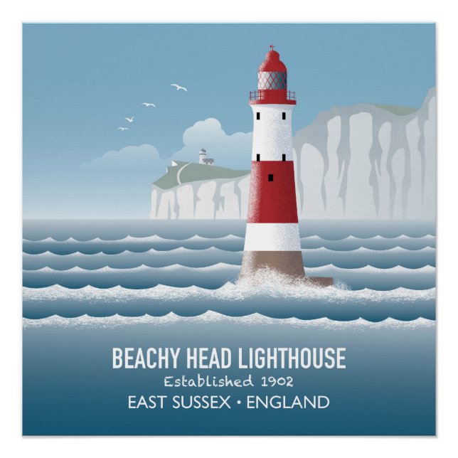 Beachy Head Lighthouse Poster (Front)