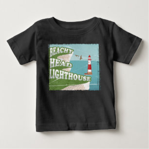 Beachy head lighthouse retro poster baby T-Shirt