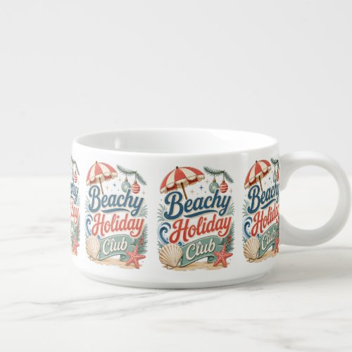 Beachy Holiday Club Retro Coastal Christmas Bowl