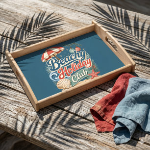 Beachy Holiday Club Retro Coastal Christmas Serving Tray